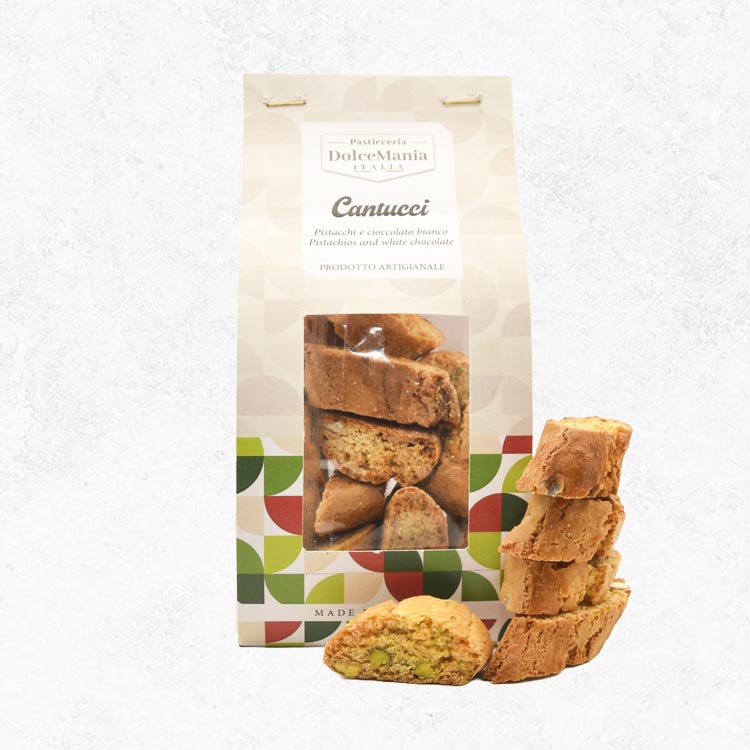 Cantucci Pistacchio e Cioccolato Bianco